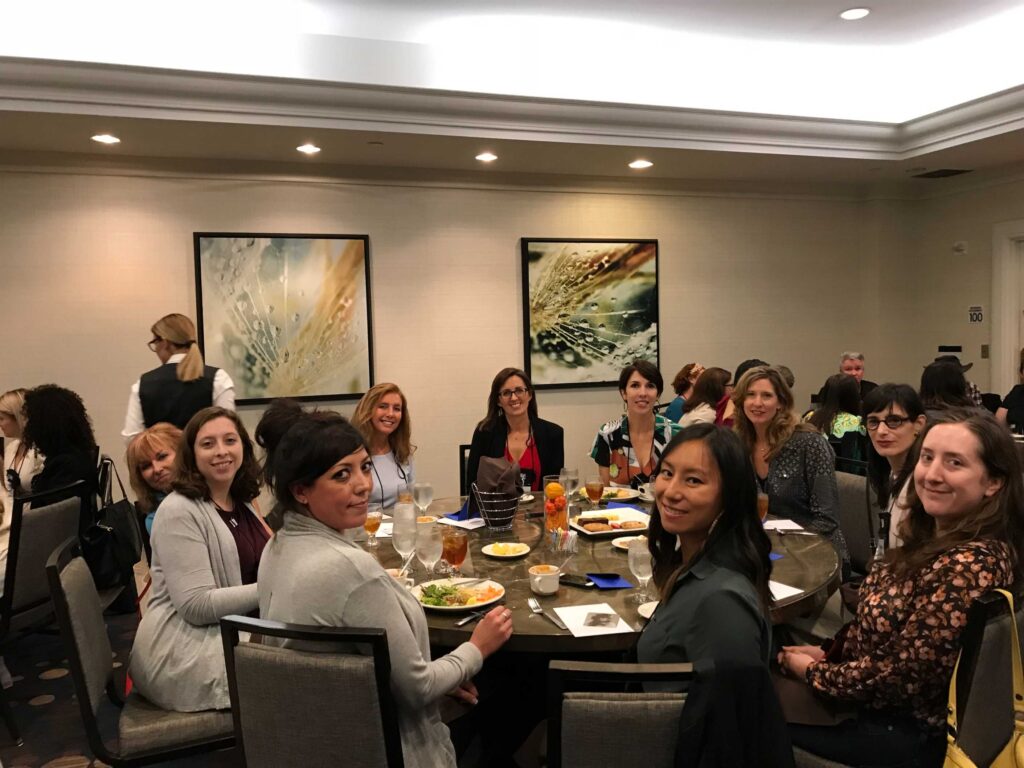 Photo at Titanides event with Kim Krause Schwalm, Abby Woodcock, Laura Belgray, Michele Wolk, Pauline Longdon, Lo Morgan, Jen Adams, Cindy Butehorn, Serena Savage, and more…